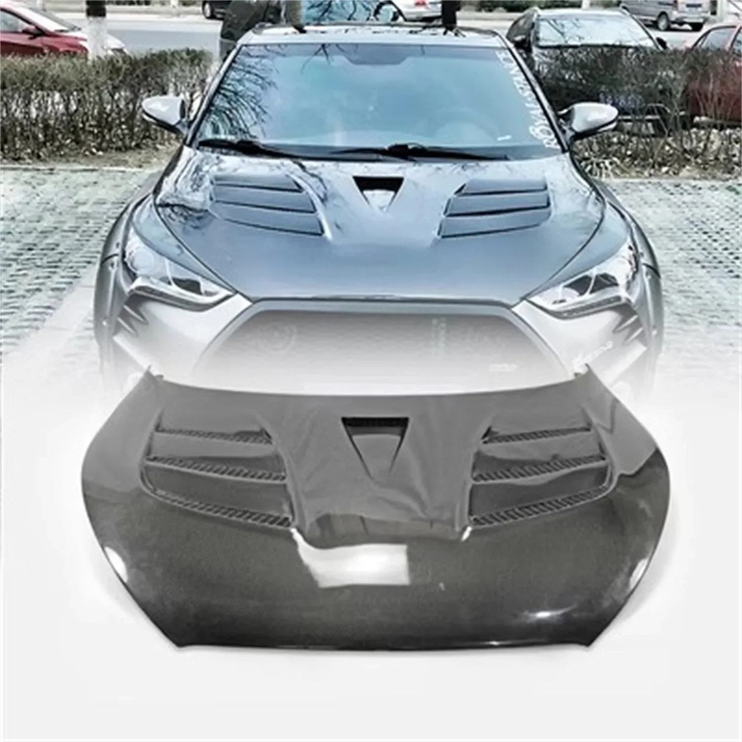 Car Body kit Air Vent Hood Bonnet Cover Engine Hood Cover for Hyundai Veloster