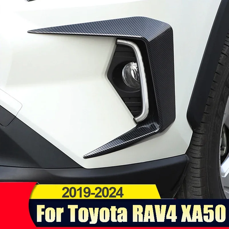 For Toyota RAV4 XA50 2019 2021 2022 2023 2024 Car Front Fog Lights Lamp Eyebrow Trim Cover Spoiler Wind Knife Blade Accessories