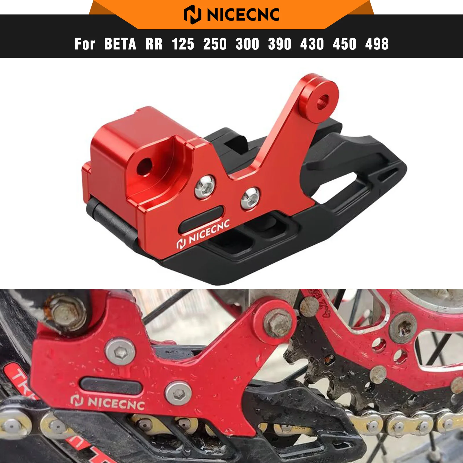 NICECNC For Beta RR 300 2010-2026 Motocycle Chain Guide X-Trainer 300 RR 250 200 350 390 400 430 450 480 RS 450 525 RM 450 525