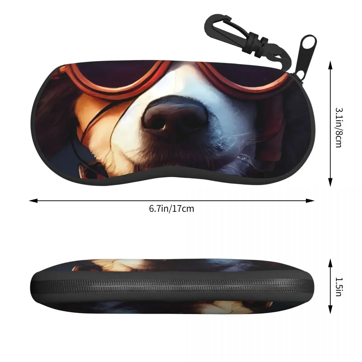 Funny Animal Horizontal Glasses Case dog Pocket Original Sunglasses Pouch Soft Male Female Eyewear Bag