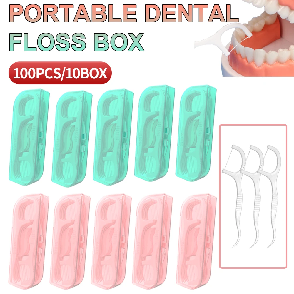 10/6/2PCS Travel Floss Box - Portable Mini Carrying Box - Floss Storage Portable Box - Toothpick Box - 10PCS/BOX Pie