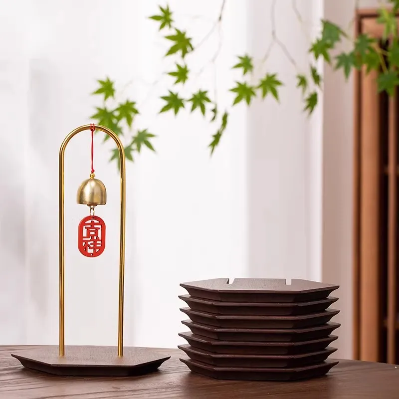 Disc Wind Chime Black Walnut Dining Table Insulation Pad Anti-scalding High-value Solid Wood Tea Coaster Placemat Set Storage