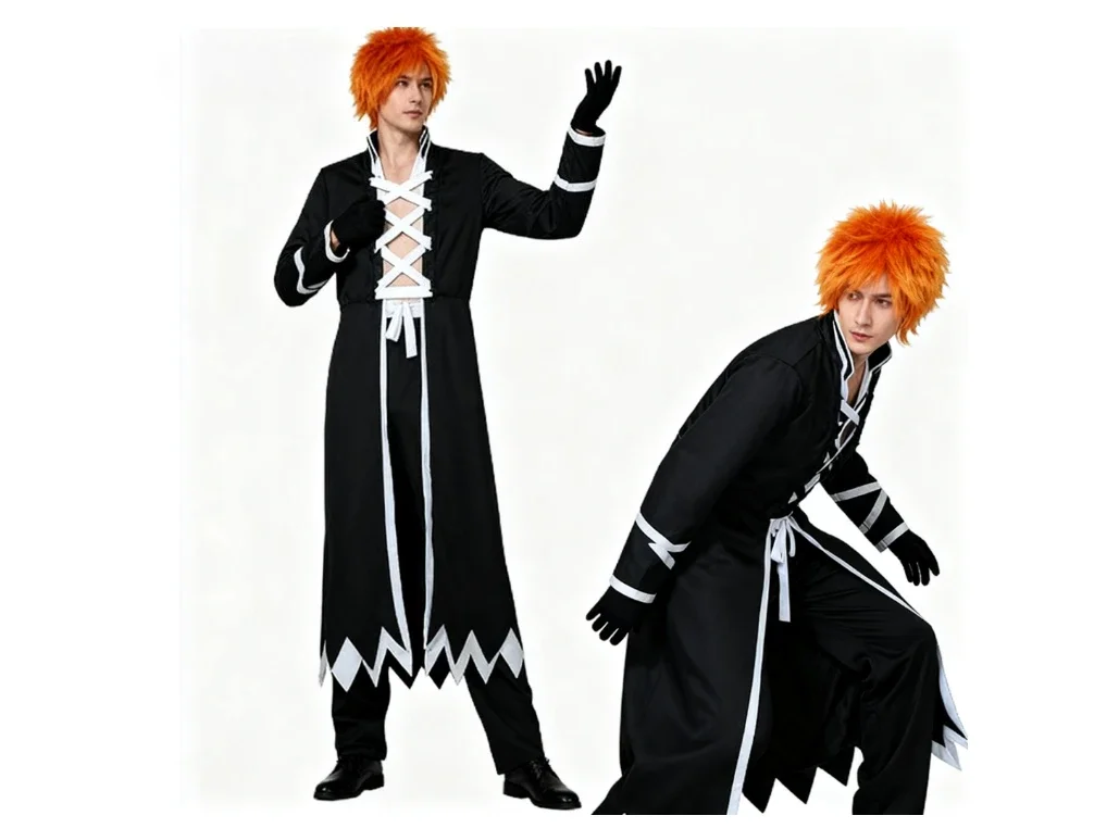 

BLEACH Cosplay Costume ThousandYear Blood War Arc Kurosaki Ichigo Death Lord Costume Battle Damage Version Cosplay Anime Costume