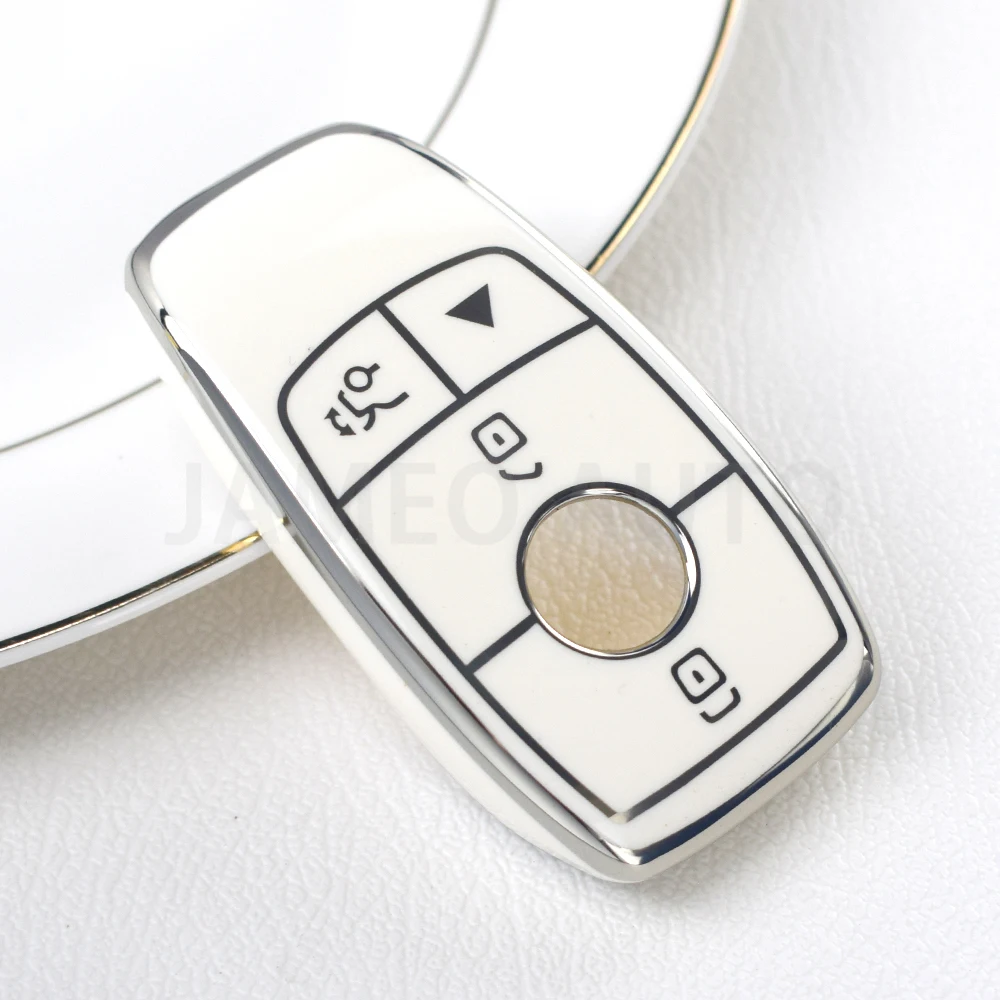 2 3 4 أزرار حافظة مفاتيح السيارة من البولي يوريثان لمرسيدس بنز A-B-C-M-CLA-CLS-E-G-GLB-GLC-GLE-R-SL الفئة AMG EQS EQC GLA W204 W211