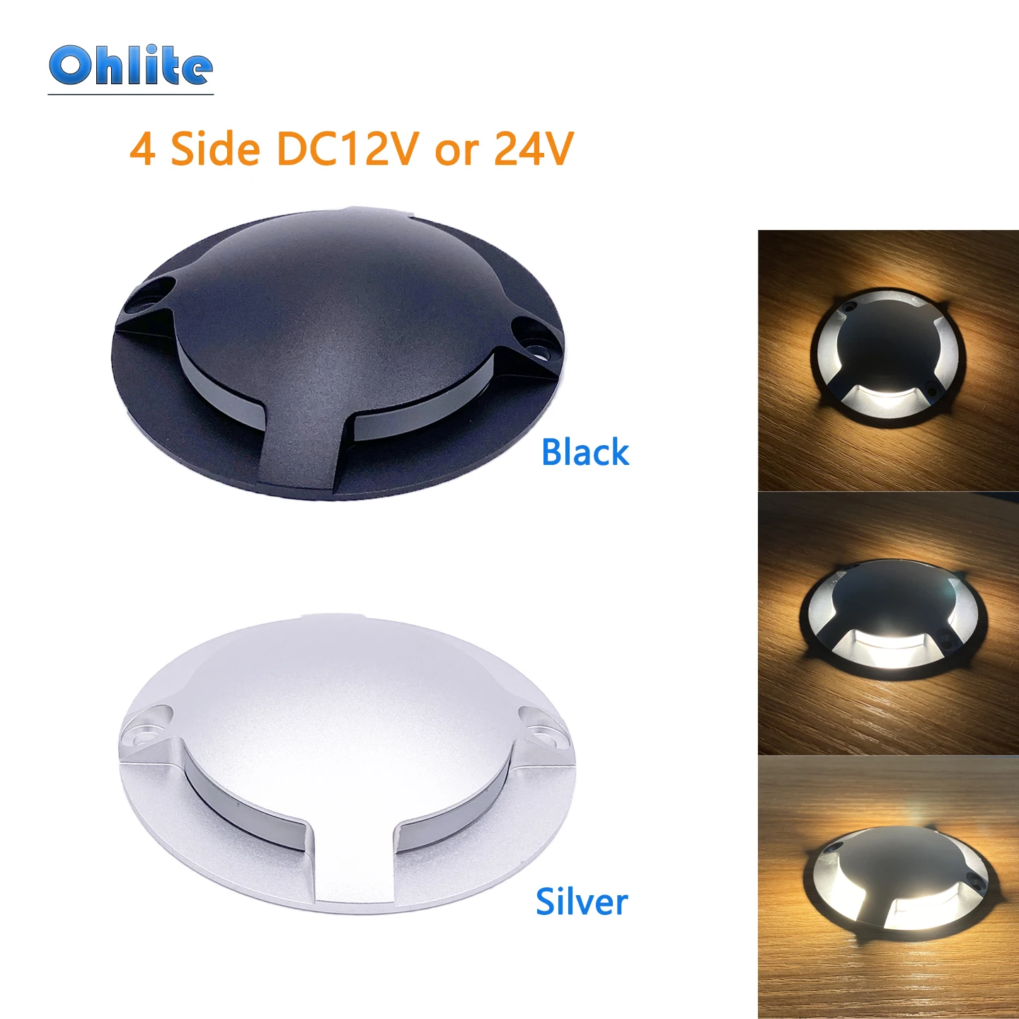 DC12V 24V Ultra-thin LED Ground Recessed Light Garden Wall Stair Steps Outdoor Courtyard Ground Spot Light Waterproof Side Light