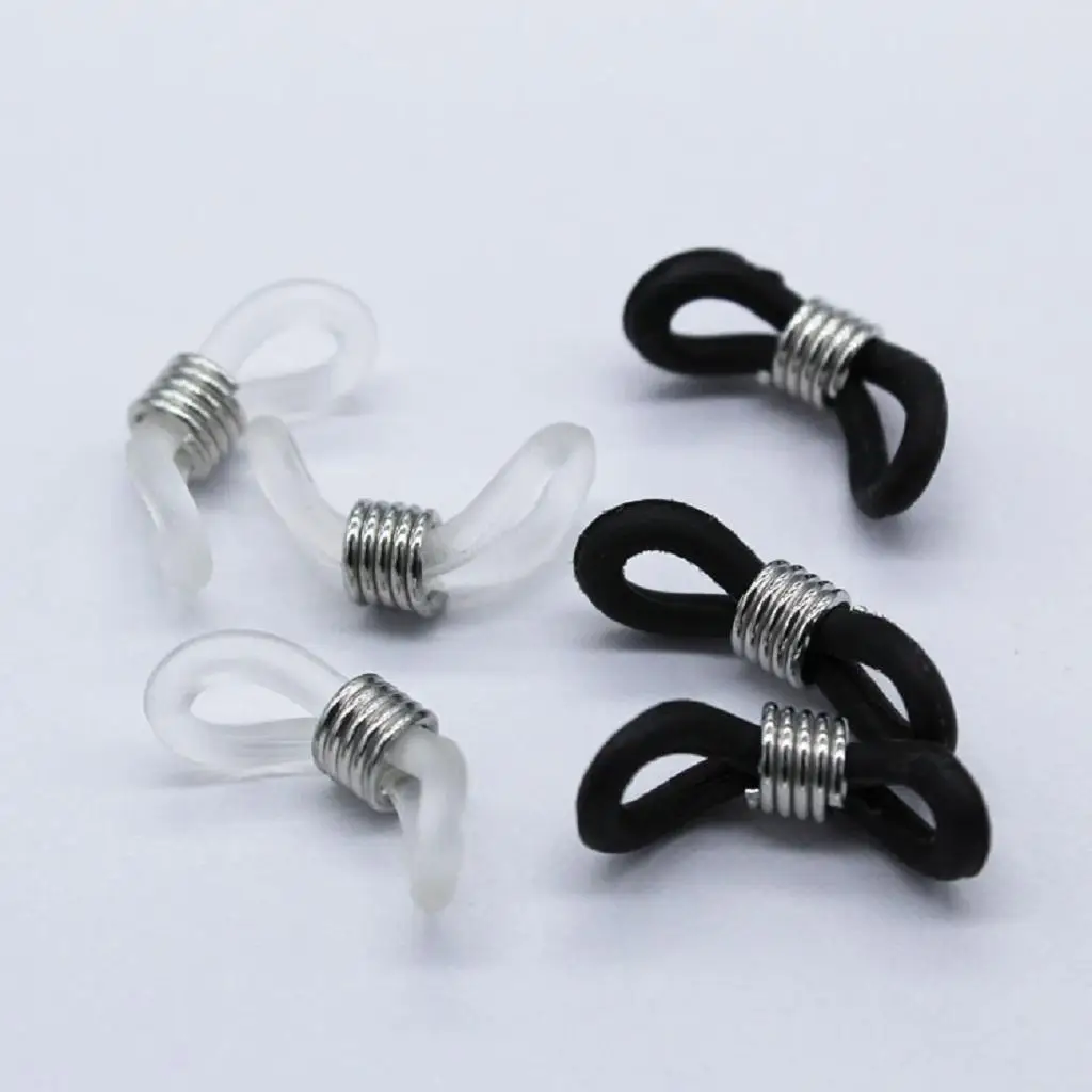 Adjustable Rubber Metal Ends for Eyeglass Chain Jewelry Connectors 20pcs Holder for Bead Glasses Chain