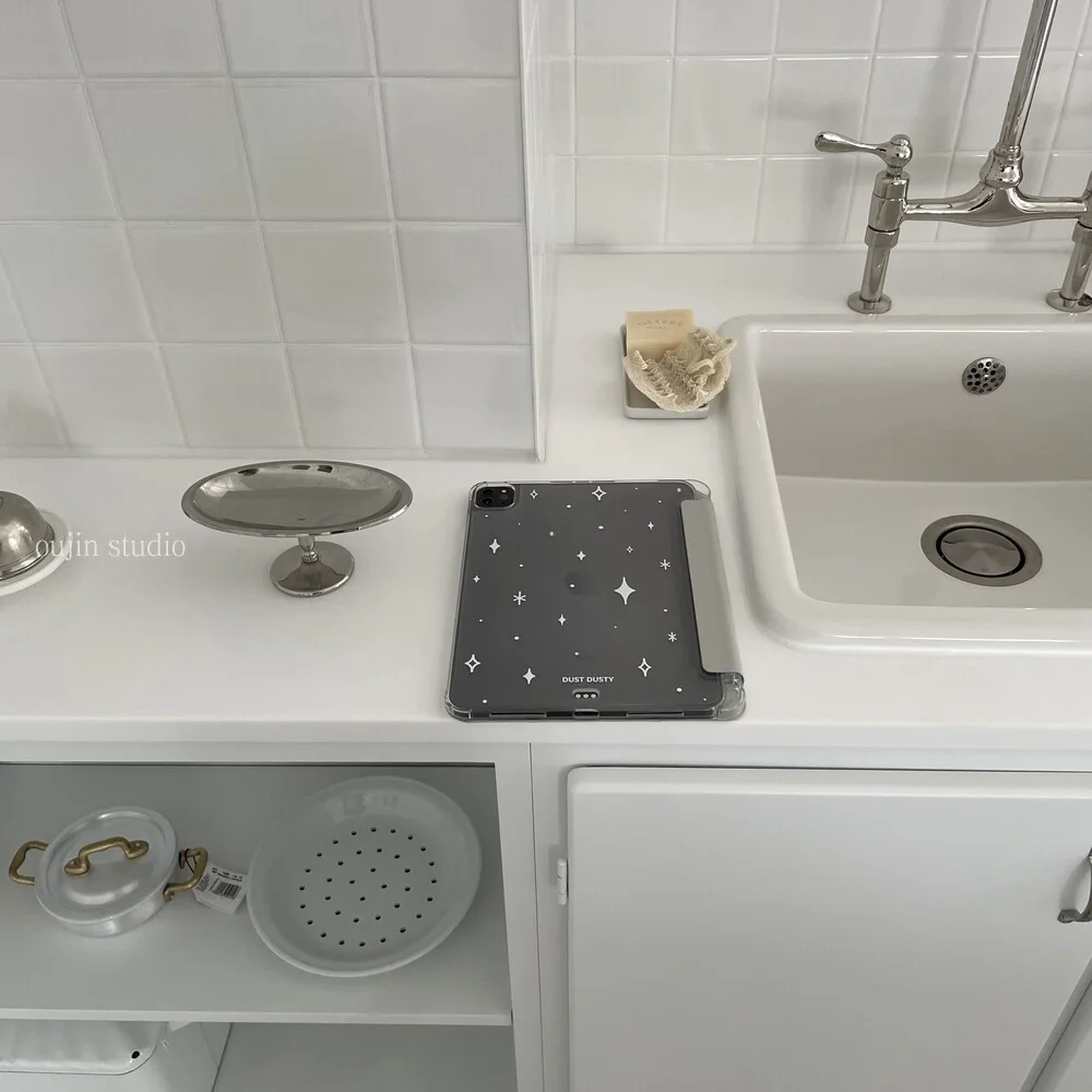 

Korean ins wind romantic gentle simple white star for 2021iPad protective case 2022ipad 10.2 protective case air5 Flat cover ant