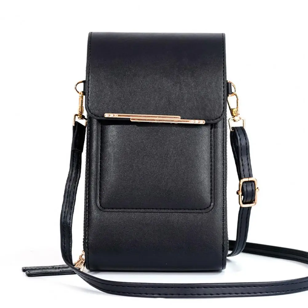 

Transparent Window Phone Bag Stylish Anti-theft Crossbody Phone Bag for Women Small Faux Leather Wallet Purse