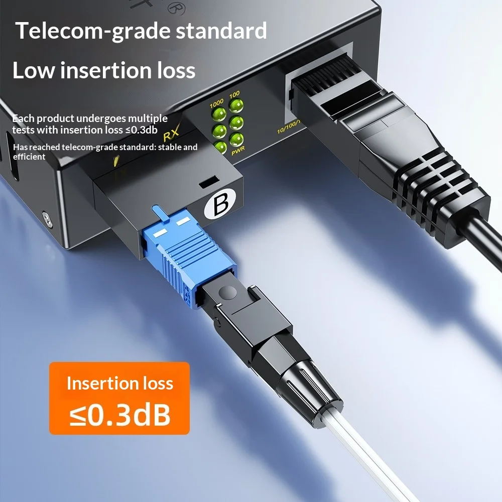 Xicom Fiber Optic Mechanical Splice, SC APC/UPC Optical Fibre Quick Connector SC FTTH Fiber Optic Fast Connector Embedded SC APC