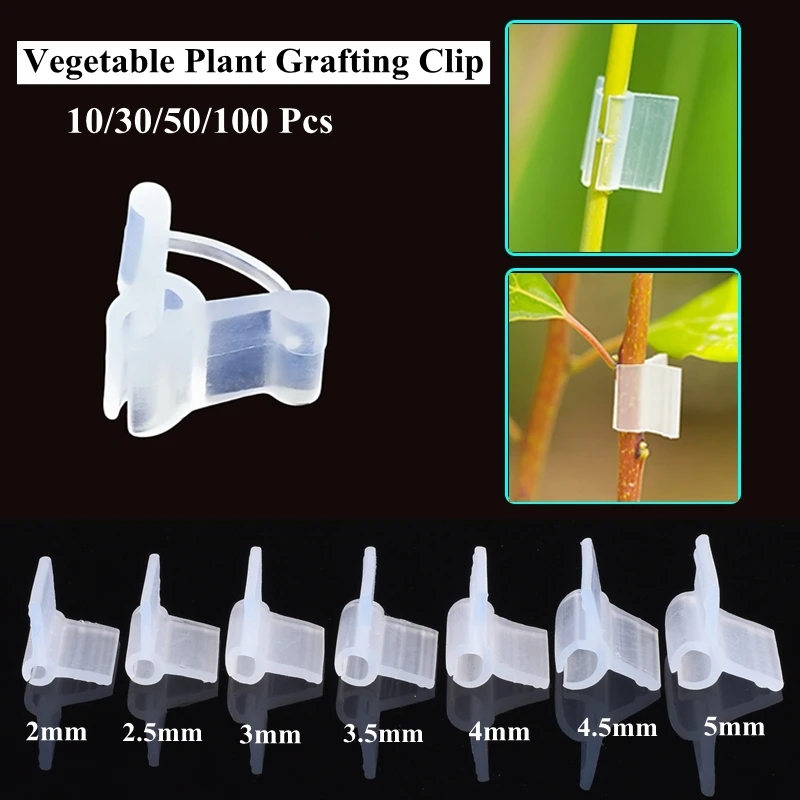 10/30/50/100Pcs Gardening Special Grafting Clamp Tomato Grafting Clamps Vegetable Eggplant Grafting Clamp Plant Accessories