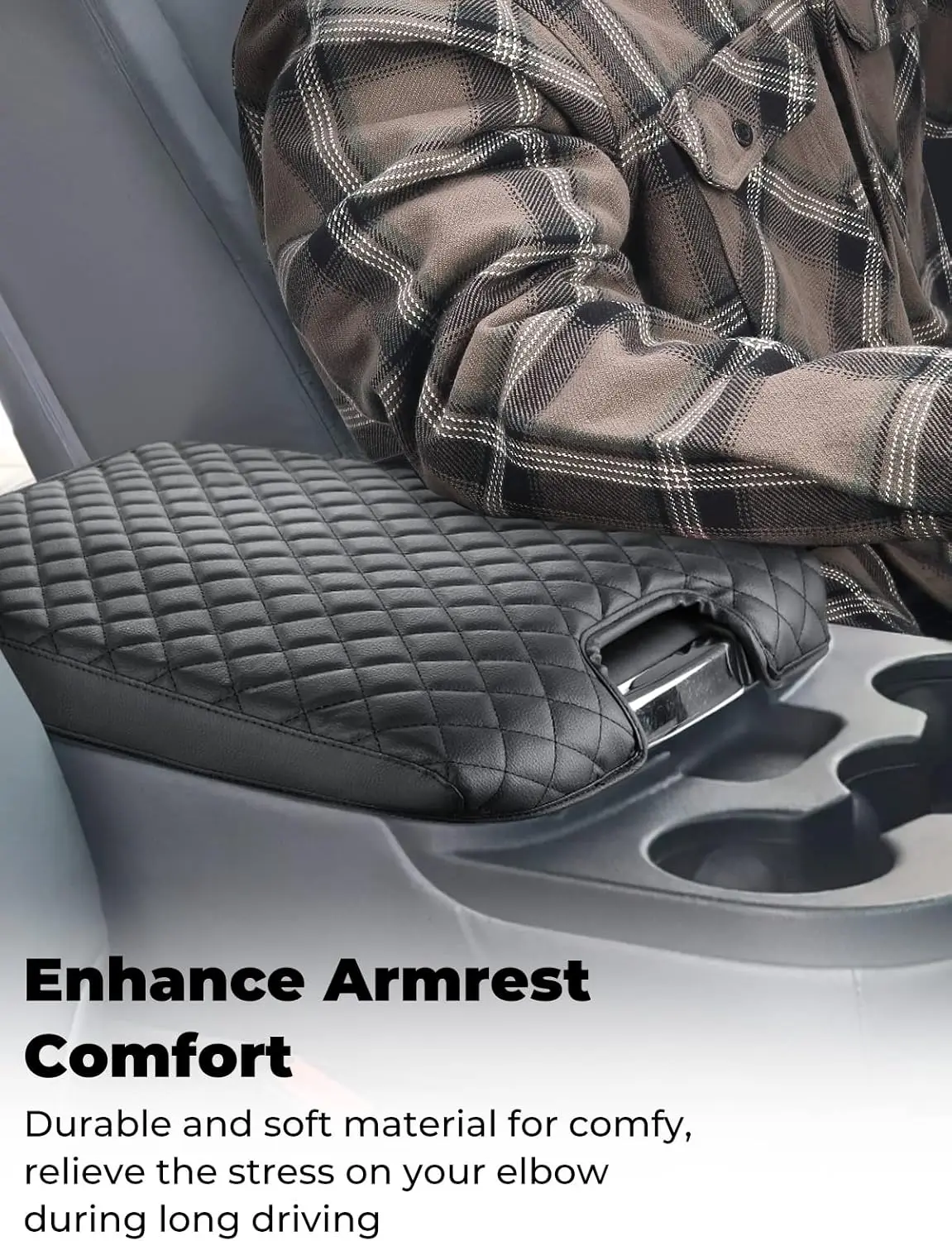 

Center Console Cover Compatible with 2013-2018 Ram 1500 & 2013-2024 Ram 2500/3500/1500 Armrest Cover Leather Arm Rest Covering