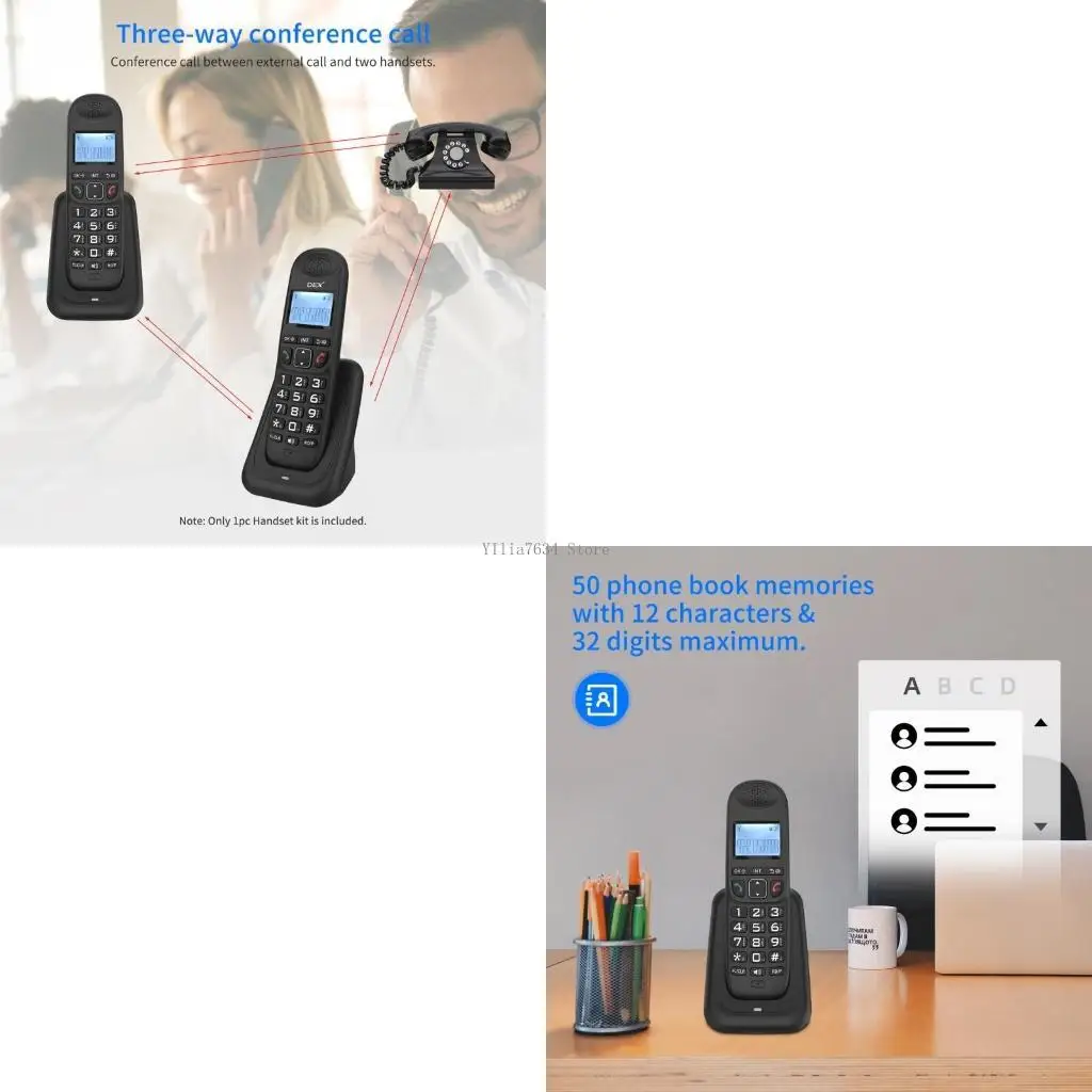 D1003 Professional Cordless Landline Phone with Caller Display Multi Languages