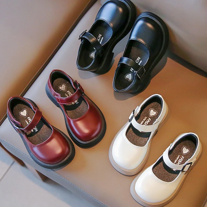 

New Girl Shoes Fashion Versatile Comfort Leather Shoe Anti Slip Simple Classic Sandals Lightweight Elegant Mary Jane Kid Shoes