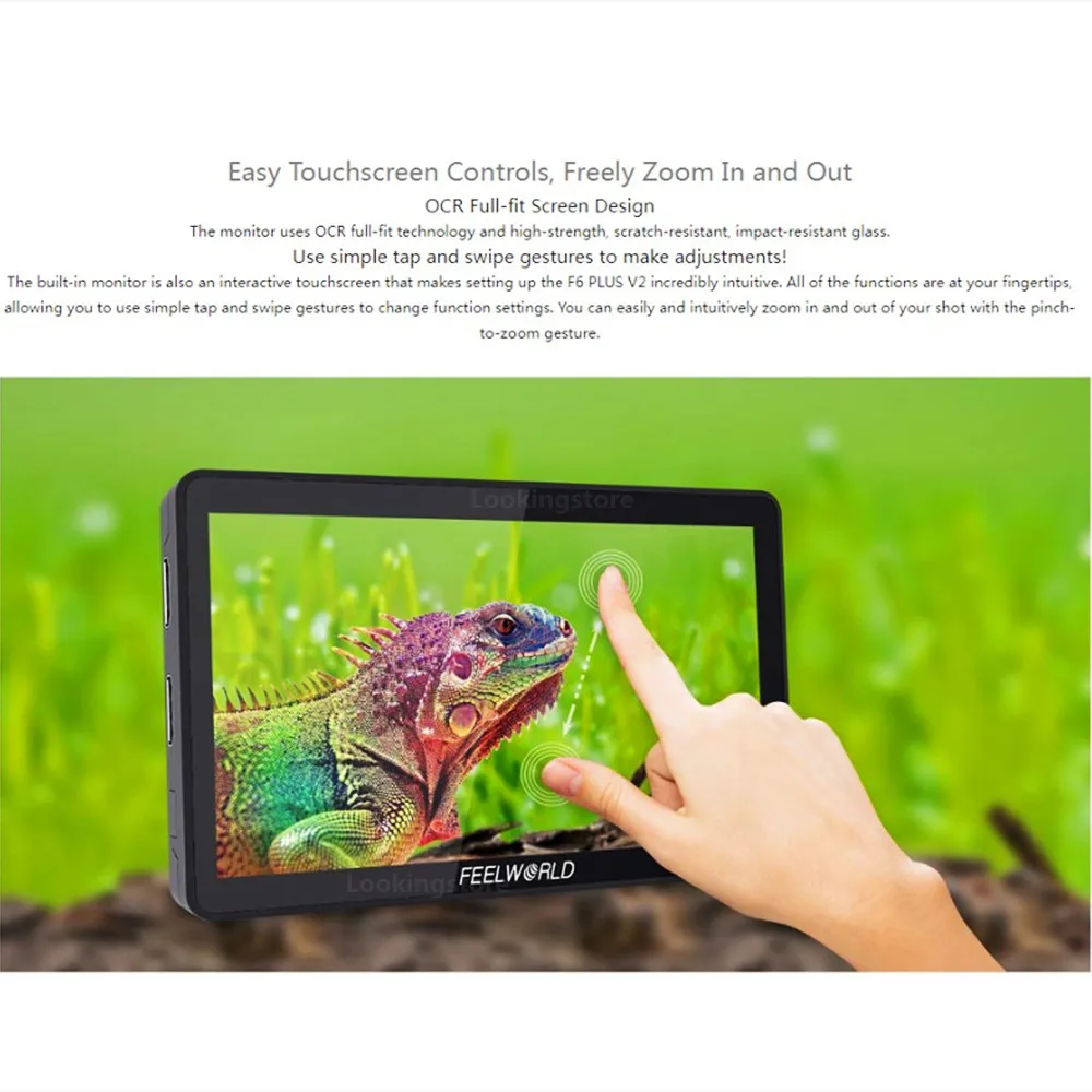 FEELWORLD F6 PLUS V2 6 Inch on Camera DSLR Field Monitor Touch Screen IPS FHD 1920x1080 Video 4K Monitor for Canon Nikon Camera