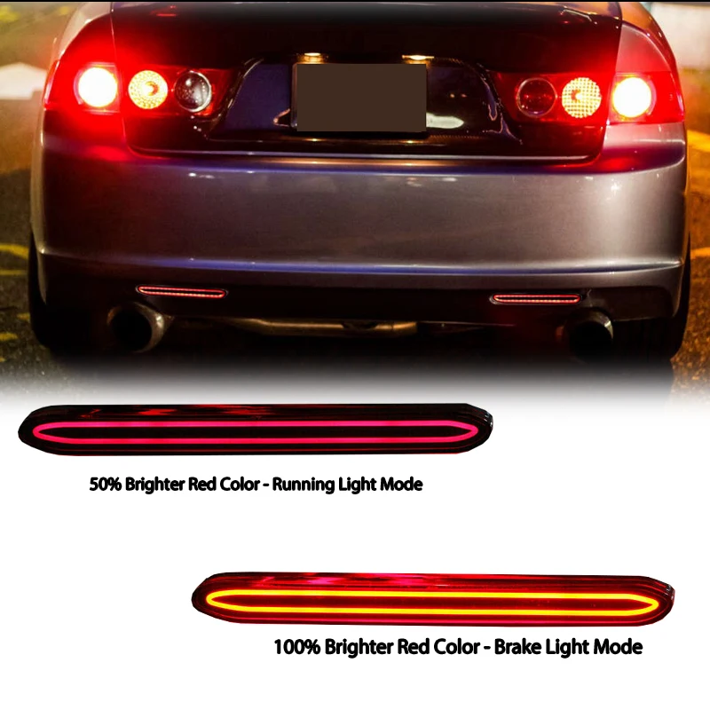 For Honda Acura TSX/Accord Euro CL7 CL9/Odyssey RB1/CR-V/Element Red LED Rear Bumper Reflector Tail/Brake & Turn Signal Lights