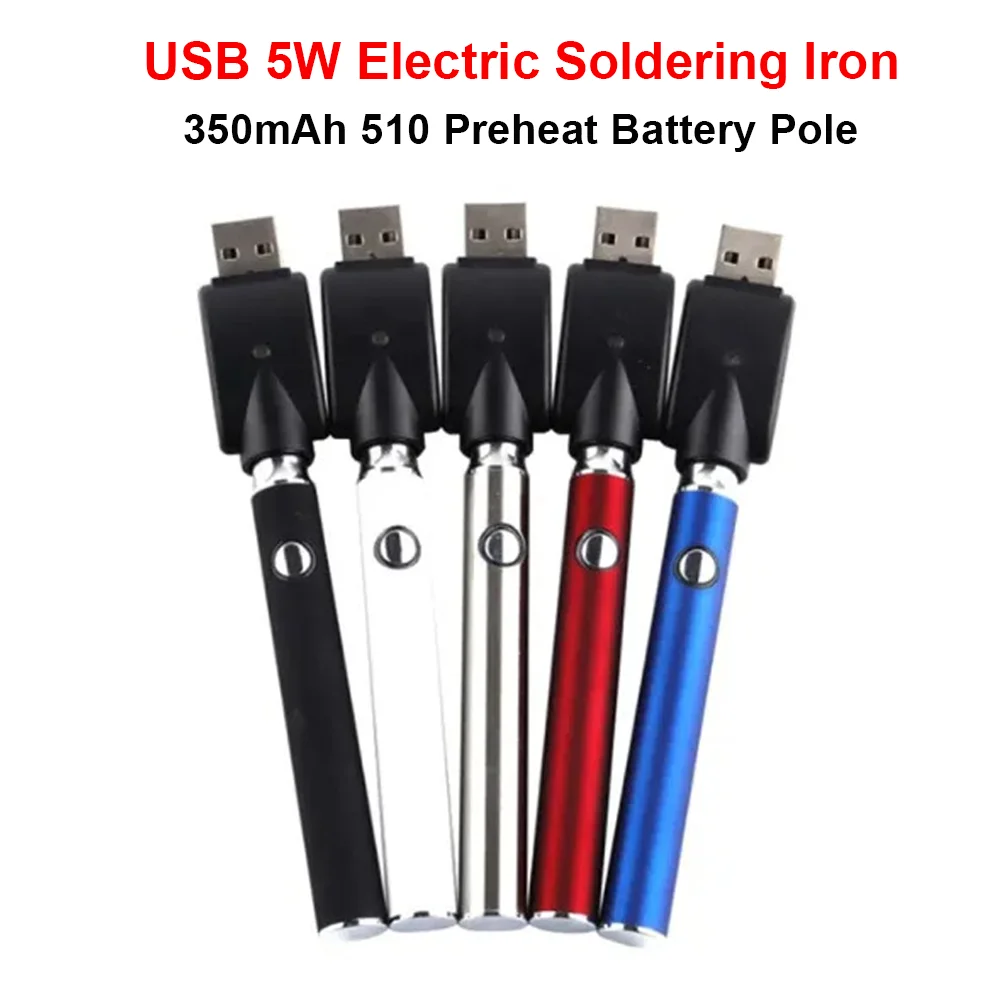 

350mAh USB 5W Electric Soldering Iron 510 Preheat Battery Pole Cordless Solder Iron Pen Voltage Adjustable Welding Repair Tool