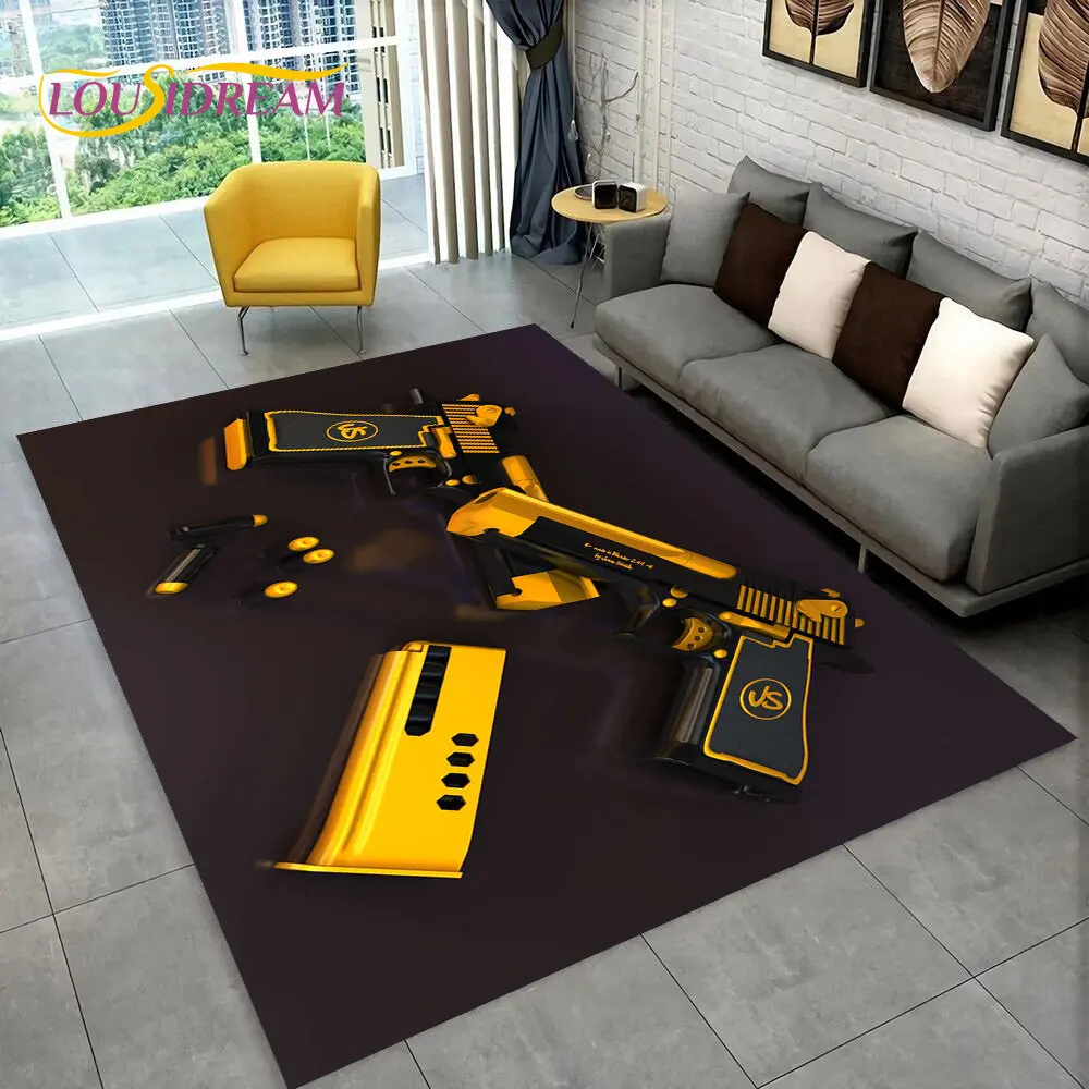 CS,USP,AK,M4,AWP,Rifle Pistol Cartridge Gun Area Rug,Carpet for Home Living Room Bedroom Sofa Doormat Decor,Non-slip Floor Mat