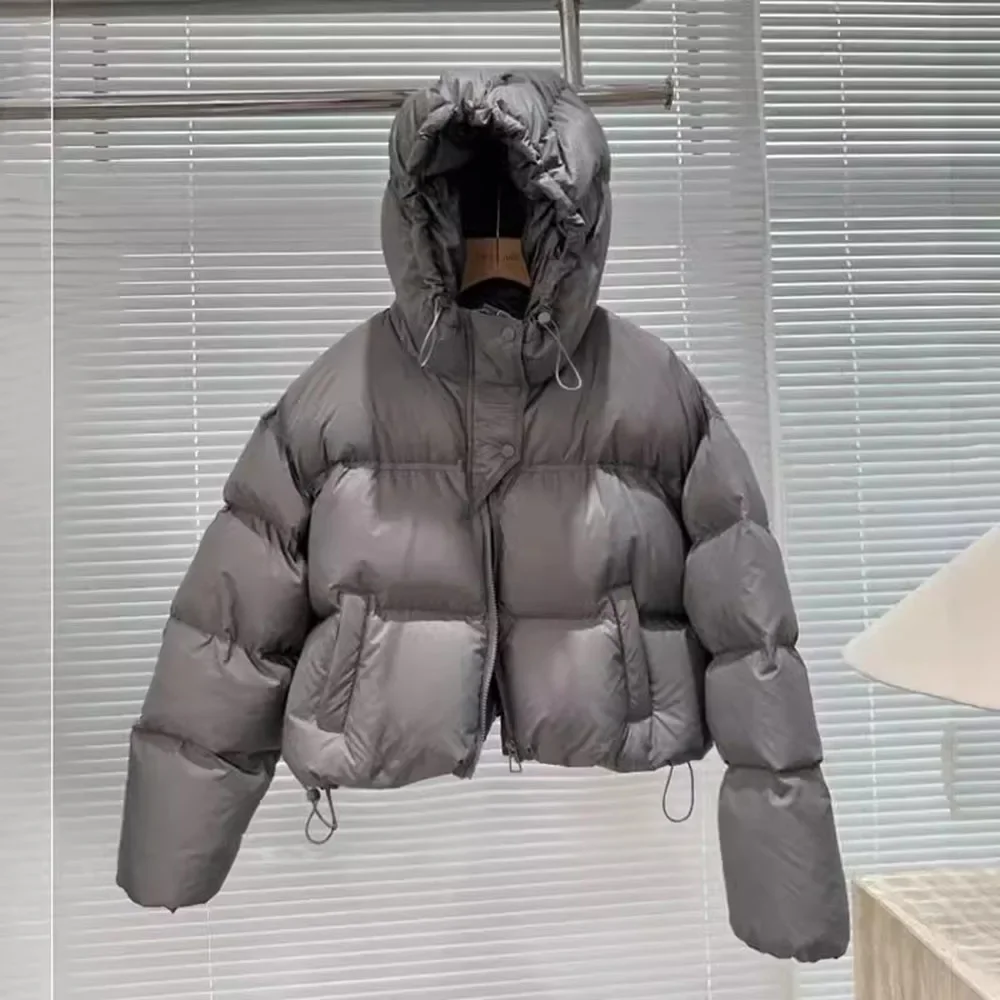 with Hood Warm Over Size Thick Short Outwear Female Coat Autumn Winter Casual Parkas Women Fashion Women White Duck Down Jacket