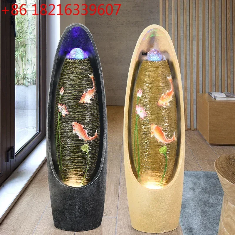 

YAO Water Fountain Living Room Balcony Office Lucky Fengshui Wheel Bonsai Humidifier Decorations Floor Ornaments