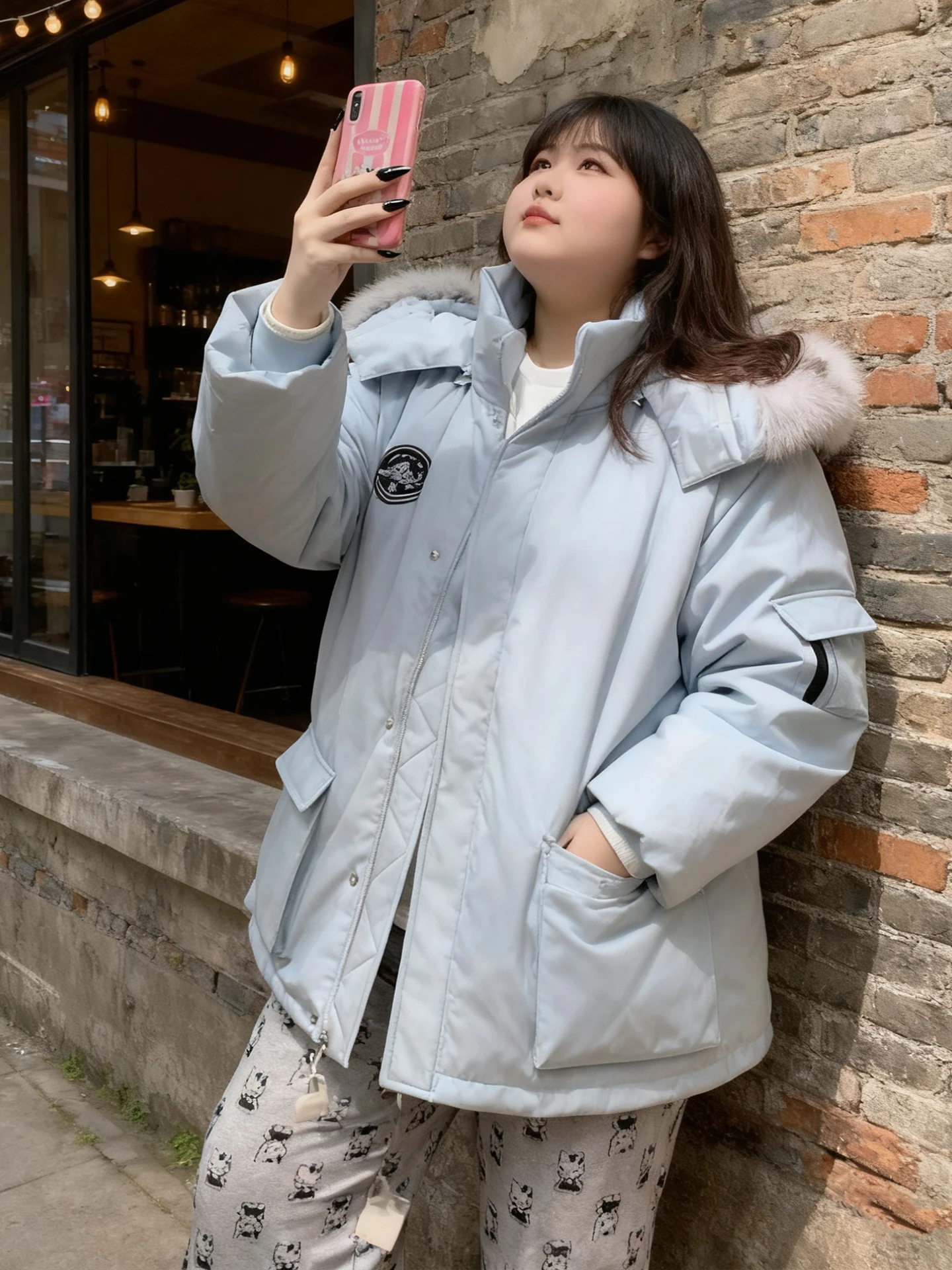 

Winter Thiened Large Size Women's Hooded Jaet Warm Cotton Coat Loose Fit Korean Sle Commute High Waist Casual Outerwear