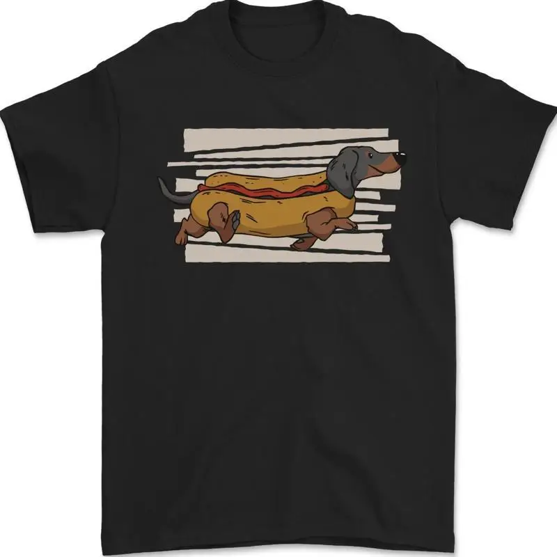 Teckel Divertido Perrito Caliente Salchicha Perro Camiseta Hombre 100% Algodón T shirt