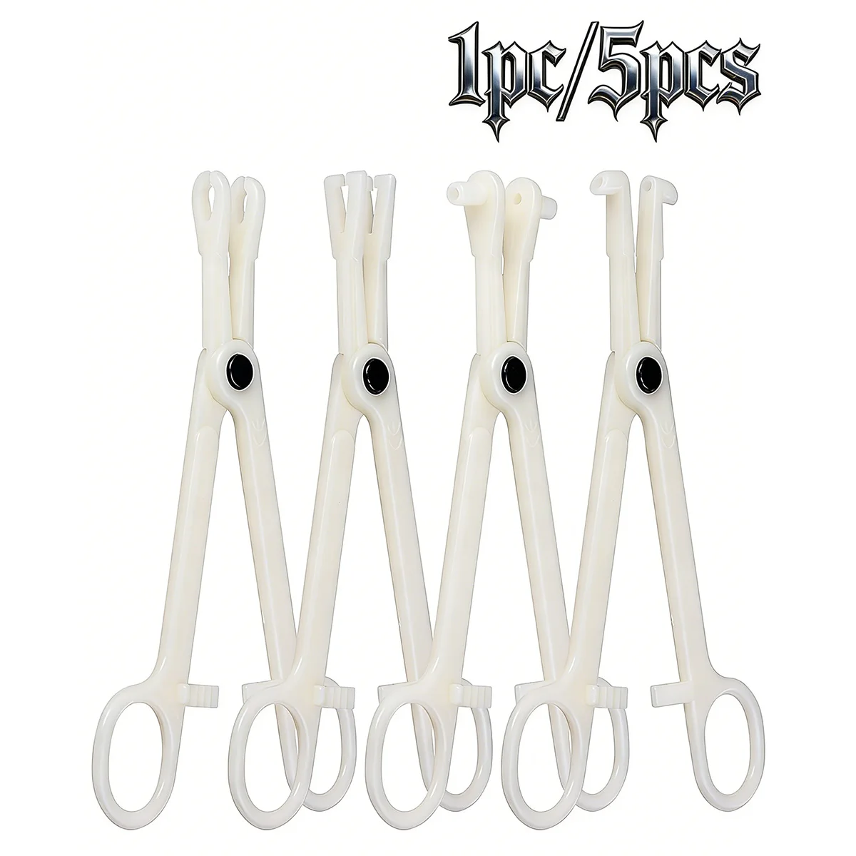 1/4/5pcs Disposable Sterile Acrylic Piercing Forceps Tool Piercing Clamps for Ear Nose Navel Lip Body Jewelry Piercing Supplies