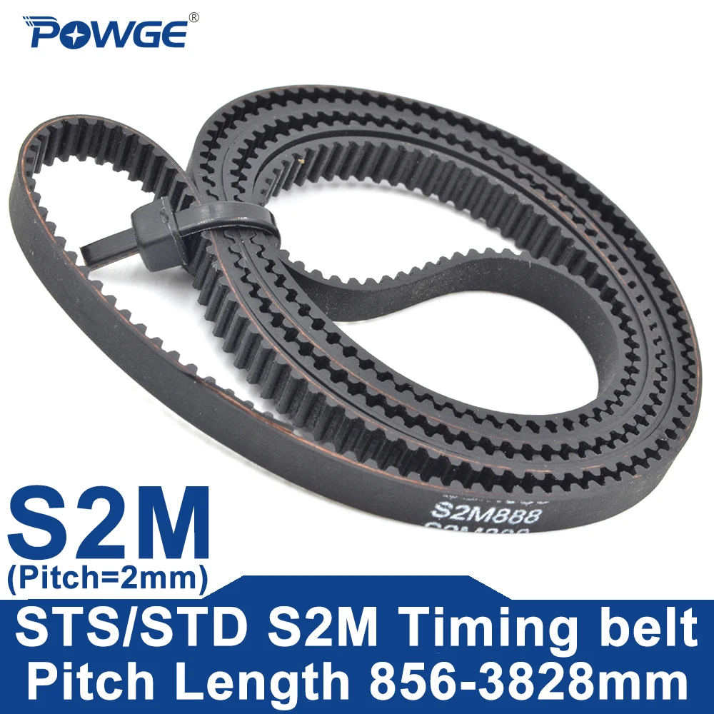 POWGE STD S2M Timing Belt Lp=856-3828mm 860 872 876 880 882 888 892 896 900 912 920 930 940 950 954 976 980 984 996 998 1002