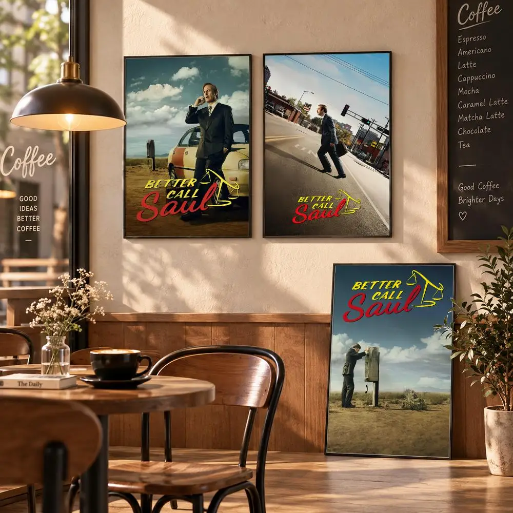 B-Better Call Saul Poster Stickers Painting Mural HD Wall Decals for Bedroom Living Room Home Self-Adhesive Decor Gift