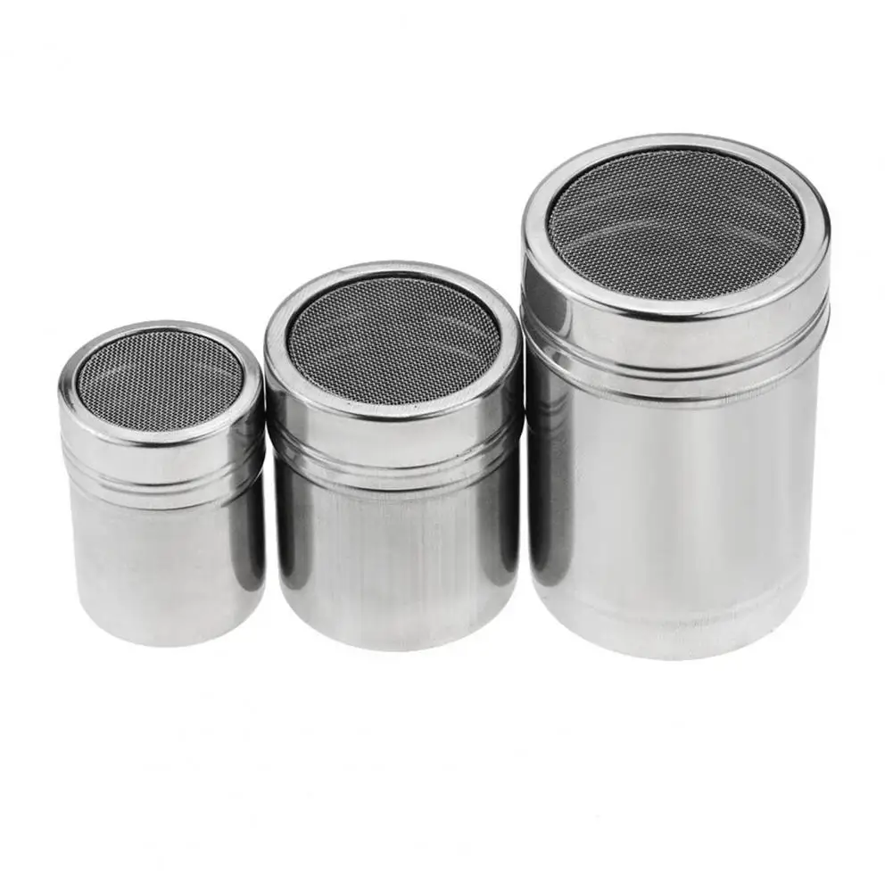 Spice Shaker with Fine Mesh Stainless Steel Spice Sifter with Fine Mesh Lid Rotating Seasoning Jar for Pepper Coffee Bbq Salt