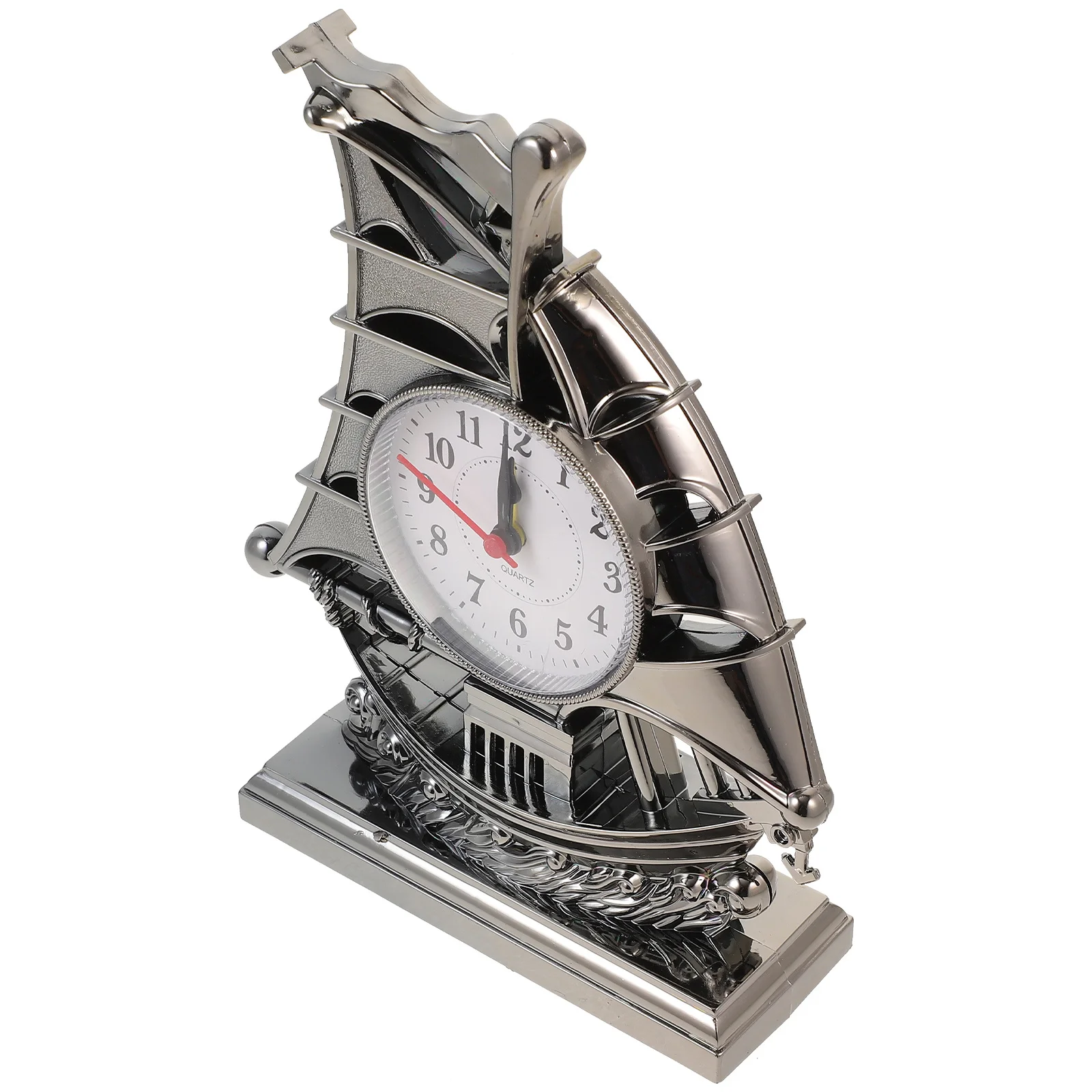 

Sailboat Alarm Mediterranean Style Silent Desktop Clock For Bedroom Living Room Plastic Ship Table Clock Decor