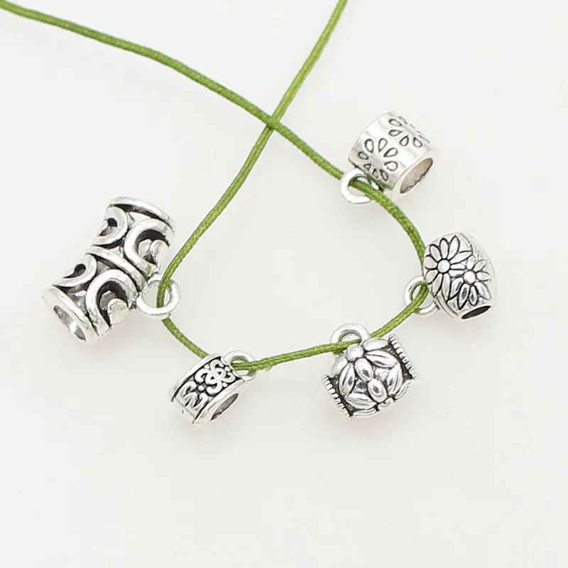 1 pack Tibetan Tube Metal Bail Beads Connectors 10 Models Bracelets Necklace Bailes Lock For Pendants DIY Jewelry Accessories