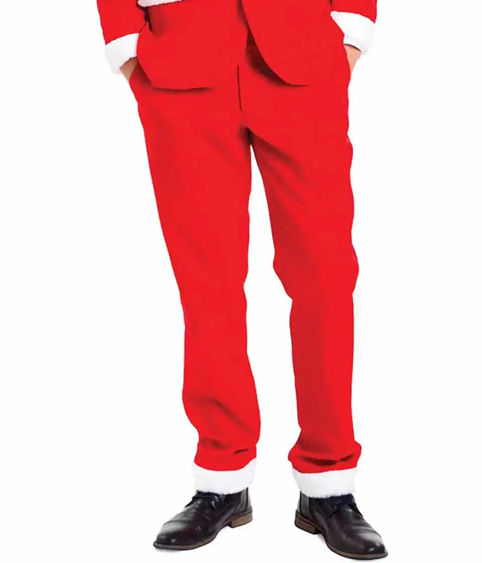 ชุดสูทผู้ชายสำหรับคริสต์มาส 2 ชิ้น เสื้อแจ็คเก็ตและกางเกง กระดุมแถวเดียว ชุดลำลองสำหรับงานปาร์ตี้ งานพรอม สามารถสั่งตัดได้