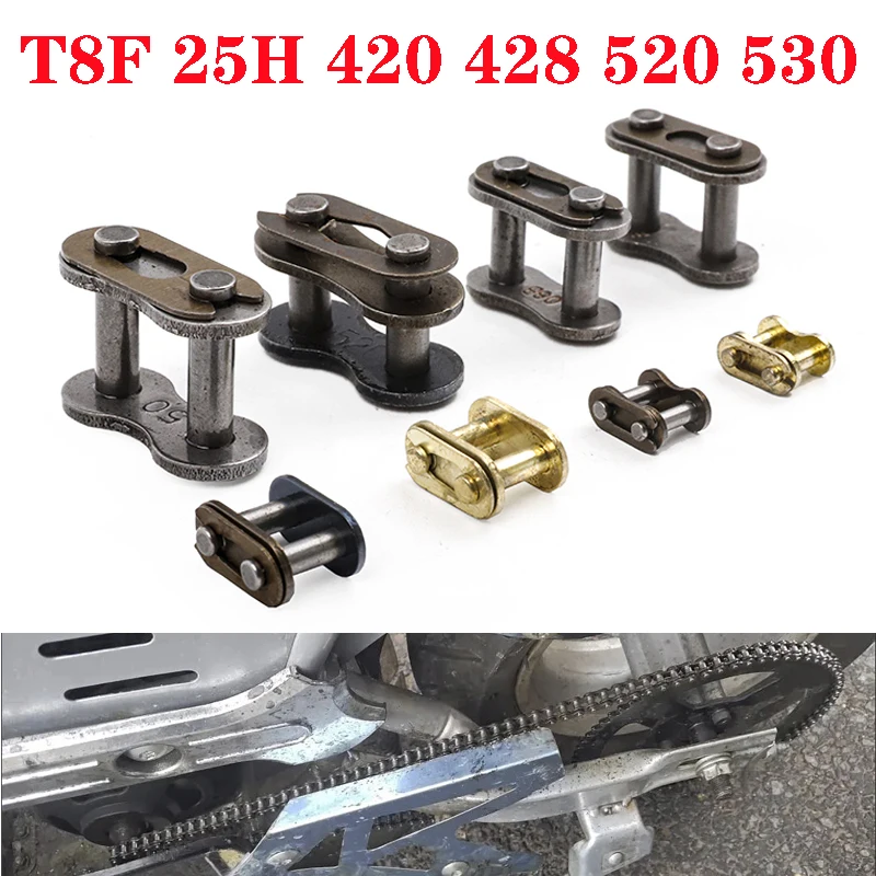 Motorcycle 25H T8F 420 428 520 530 Chain Connector Master Buckle Ring Link For Pocket Dirt Pit Bike ATV Quad Go Kart Gas Scooter