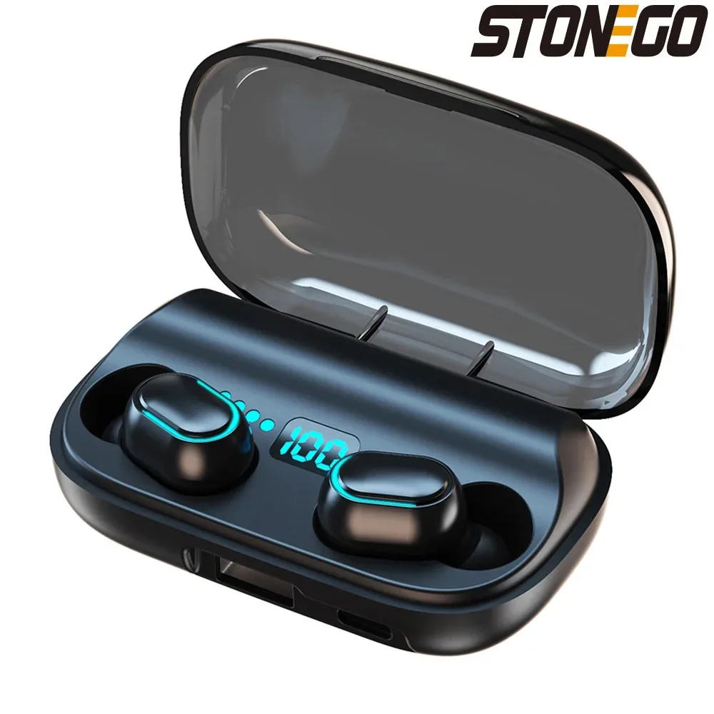 TWS Bluetooth 5.0 True Wireless Stereo Earbuds, Noise-Cancelling, Touch Control, Digital Display, Sports Earphones