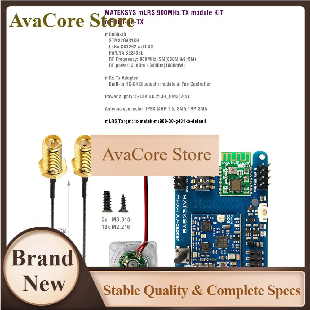 AvaCoreMatek MLRS MAVLink 900MHz TX Module Kit MR900 30 For Drone RC Aircraft Telemetry System