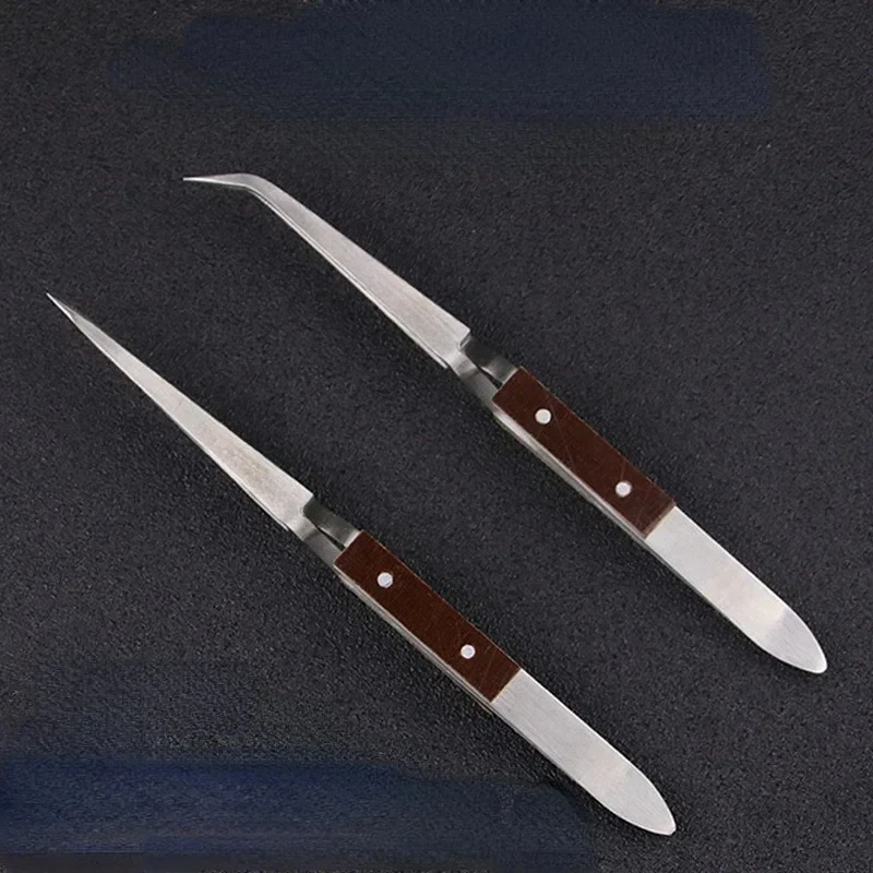 

Stainless Steel Cross Locking Lock Tweezer Self Closing Jewelry Soldering Craft Repair Tool Insulated Tweezer Straight Elbow Tip