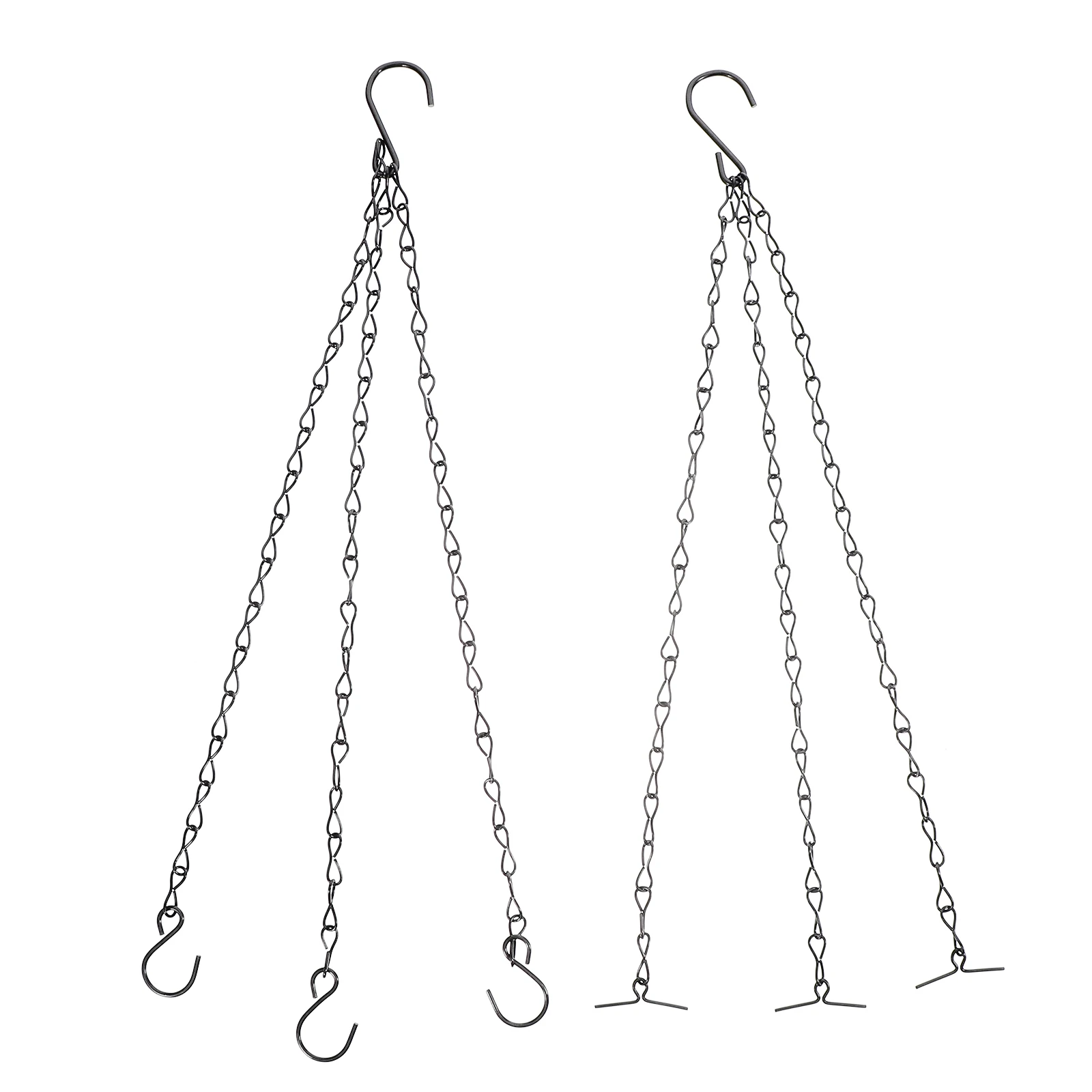 

4pcs Flower Basket Hanging Chains 41cm Black Bottom S Hook Durable Iron Plant Pot Chains Garden Decor Home Storage