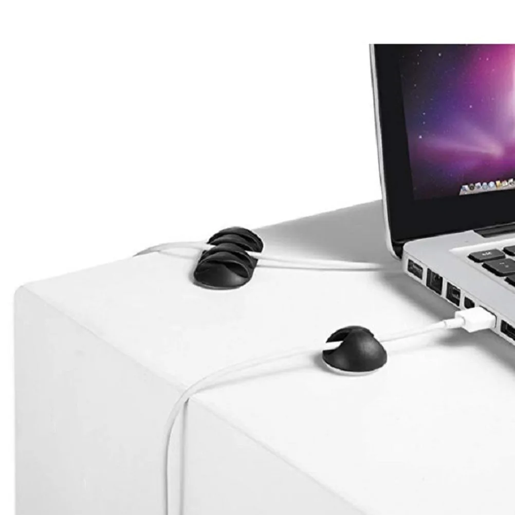 

16PCS Desktop Cord Holder Wire Clips Cable Clips Charging Cable Organizer for PC Laptop Home Office (Black)