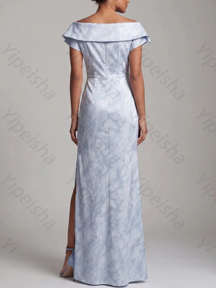Customized Sexy Mermaid Short Sleeves Mother of The Bride Dresses Elegant Side Slit Evening Dress High Quality Prom Party Gowns