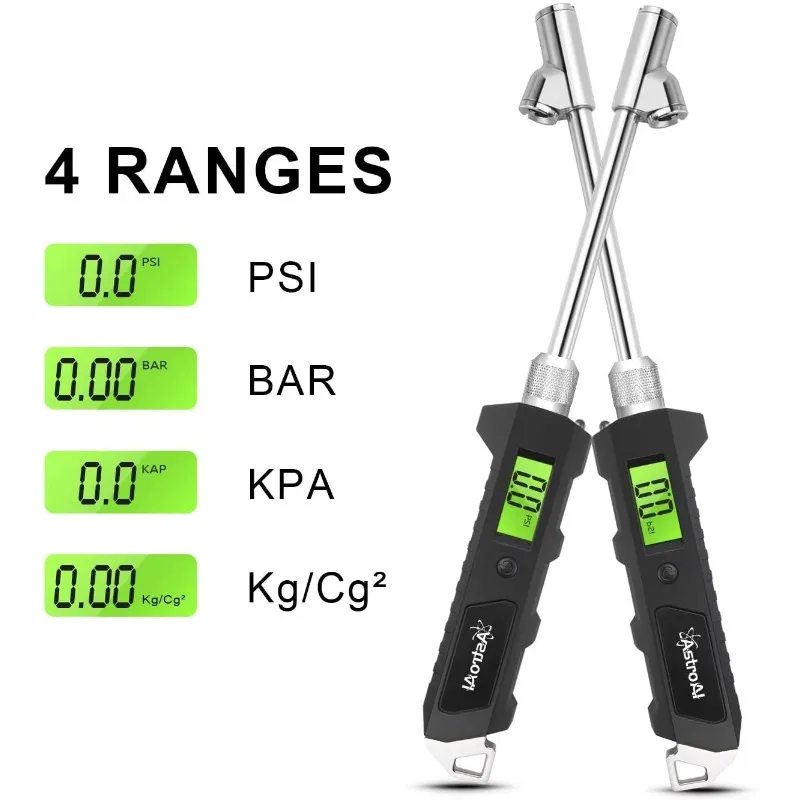 Truck tire pressure gauge Double head automatic liquid crystal power failure barometer Digital dual air meter