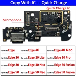 USB Charging Port Dock Charger Plug Connector Board Flex Cable For Moto Edge 20 Lite 30 40 50 Neo Fusion Ultra Pro Plus