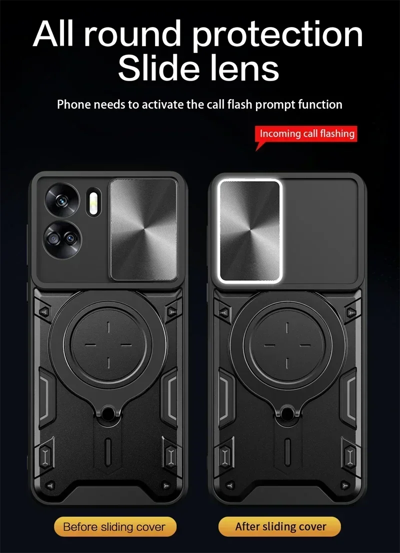 Coque de protection pour Honor 90 Lite, 5G, étui de téléphone, caméra market, support d'anneau magnétique, armure, couverture arrière