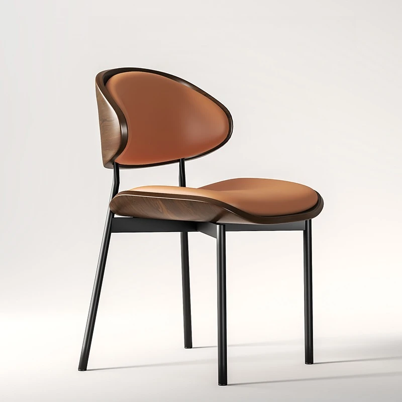 

Nordic light luxury Eames Italian minimalist home dining chair antique retro back chair modern high-end casual chair