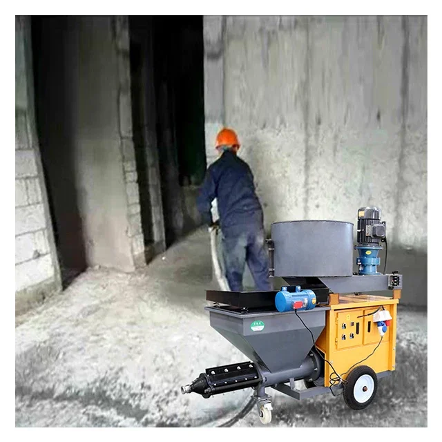 Efficient Cement Sand Mortar Sprayer With Mixer mortar Automatic Cement Plastering Machine