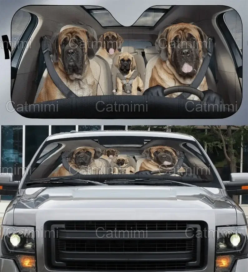 

English Mastiff Car Sun Shade, English Mastiff Auto Sun Shade, Windshield Sun Shade, English Mastiff Gift, New Car Gifts MCL2020