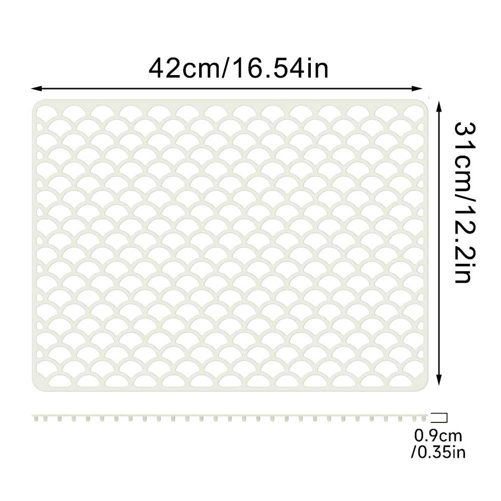 2Pcs Silicone Grid Rectangular Drain Mat Hollow Hole Kitchen Basin Protective Pad Anti-Scratch Quick Water Flow Sink Protector
