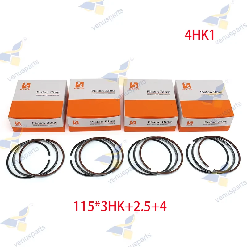 

4HK1 Piston Ring 4-Cylinders for ISUZU Engine Parts 115*3HK+2.5+4 Overhaul Rebuild Kit Engine Parts