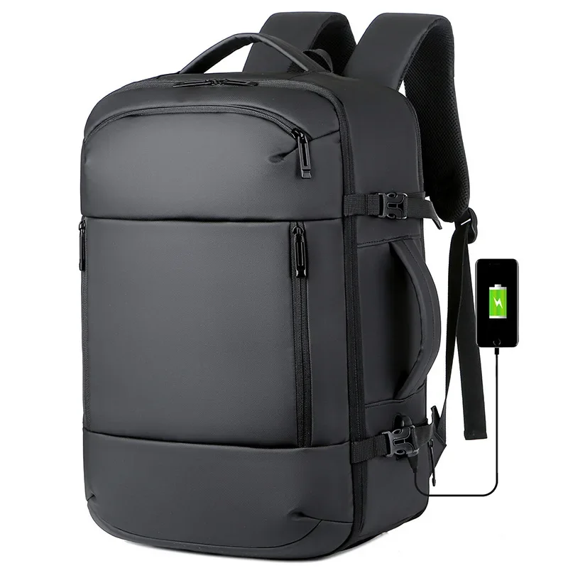 Lrage mochilas de capacidad para hombre, bolsas de negocios extensibles, impermeables, escalables, mochila de viaje multifuncional con bolsillo para zapatos