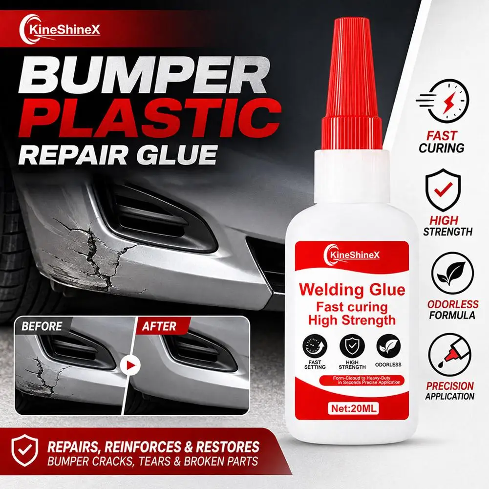 Car Bumper Plastic Repair Glue, Strong Welding Adhesive for Broken Cracks, Side Mirror Base and Car Shell Plastic Parts