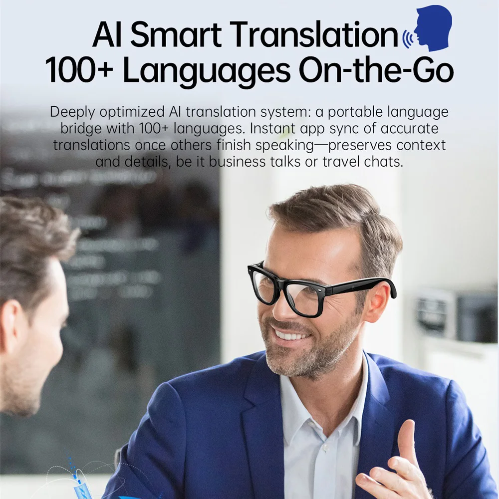 헬스 AI 지능형 안경 심박수 체온 AI 번역 자외선 감지 스포츠 음성 비서 통화 선글라스